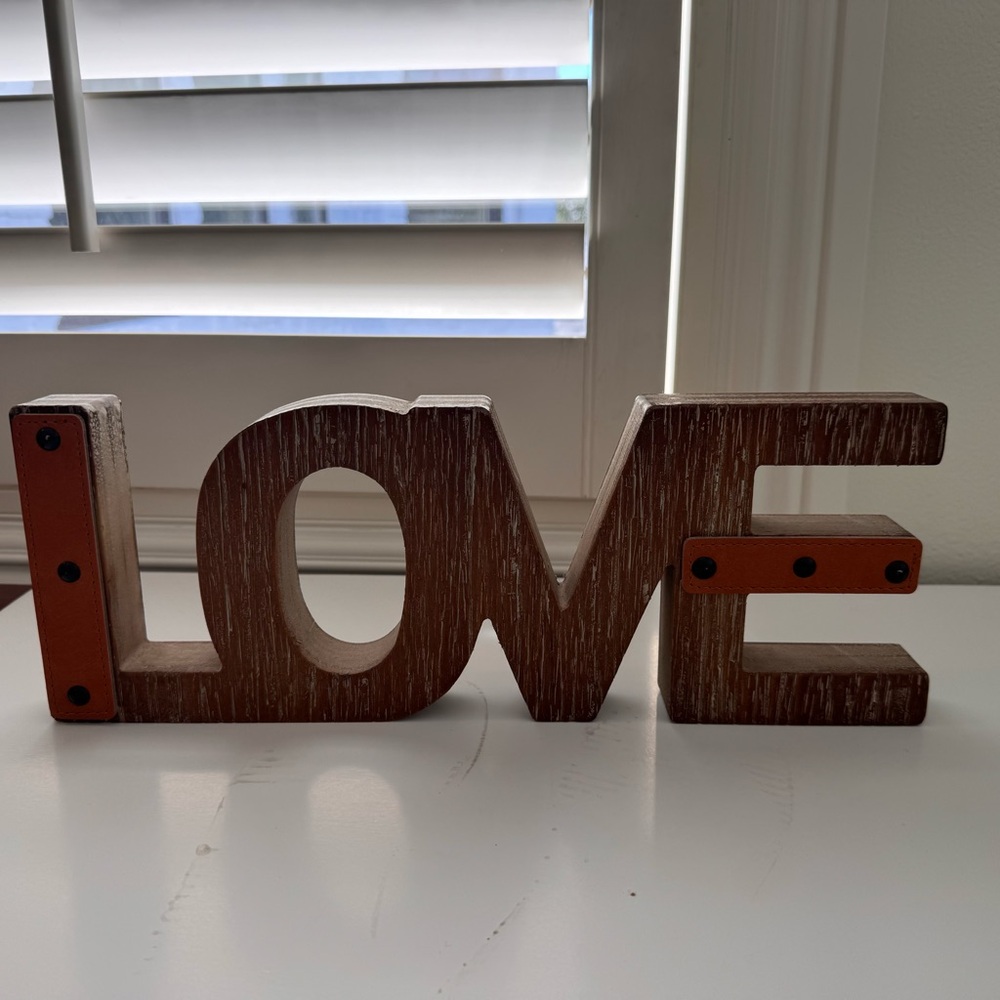 Wood LOVE sign